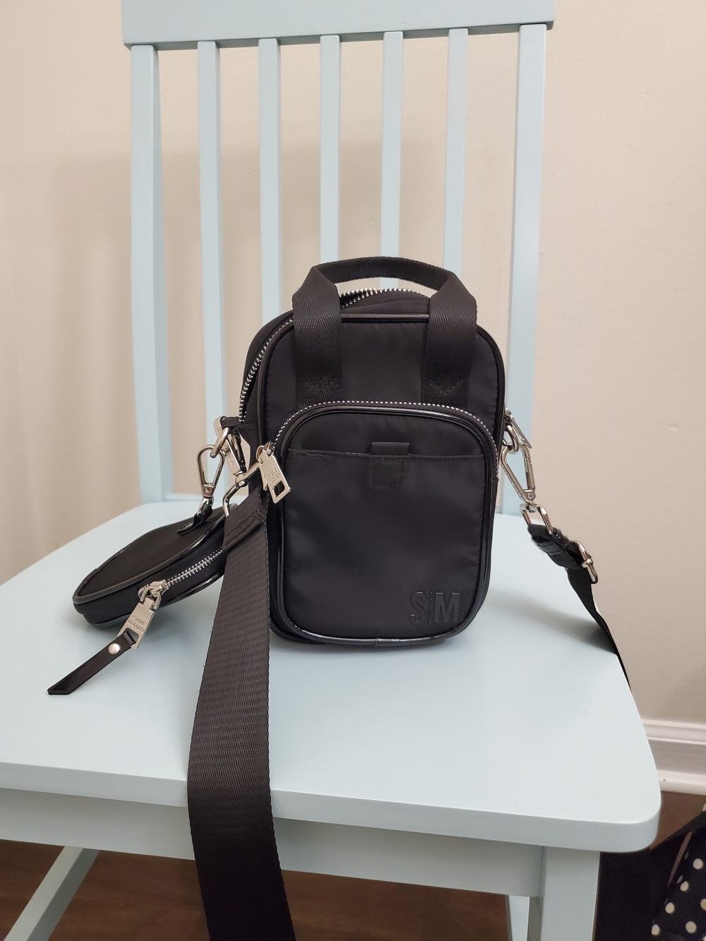 Steve Madden All Weather Black Crossbody Organizer Bag